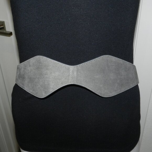 NWT White House Black Market Gray Suede Obi Waist Belt Size XS/S - Picture 1 of 4